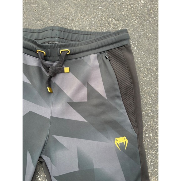 Venum Training Joggers Men's Medium Black Gray Geometric Athletic Pants - Picture 2 of 9